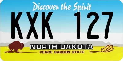 ND license plate KXK127