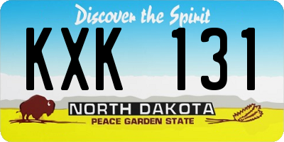 ND license plate KXK131