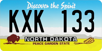 ND license plate KXK133
