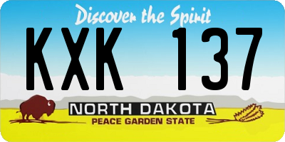 ND license plate KXK137