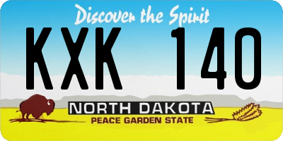 ND license plate KXK140