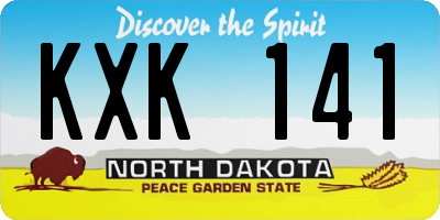 ND license plate KXK141