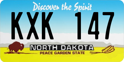 ND license plate KXK147