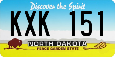 ND license plate KXK151