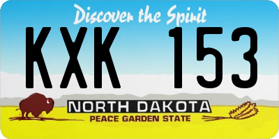ND license plate KXK153