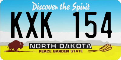 ND license plate KXK154