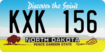 ND license plate KXK156