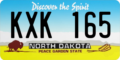 ND license plate KXK165