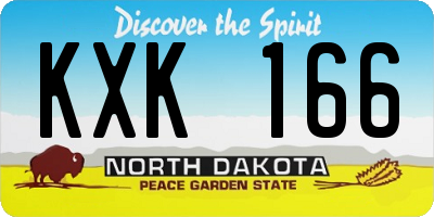 ND license plate KXK166