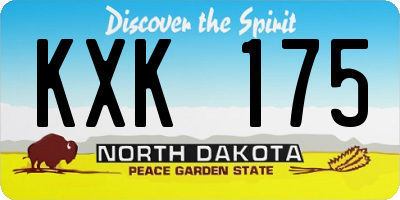 ND license plate KXK175