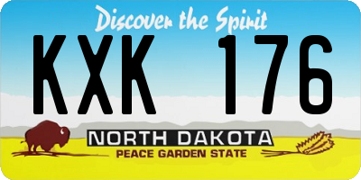 ND license plate KXK176