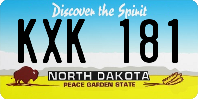 ND license plate KXK181
