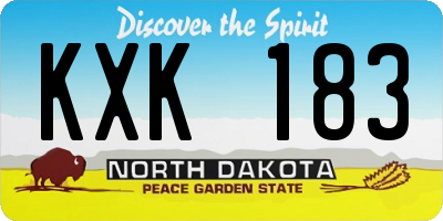 ND license plate KXK183