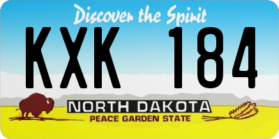 ND license plate KXK184