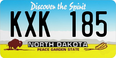 ND license plate KXK185