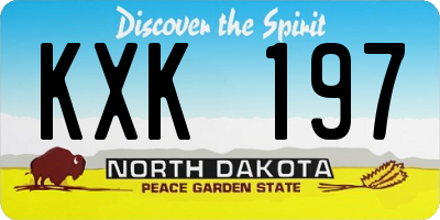 ND license plate KXK197