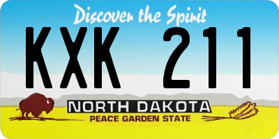 ND license plate KXK211