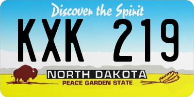 ND license plate KXK219