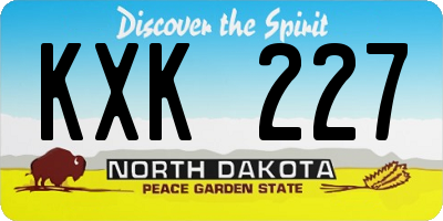 ND license plate KXK227