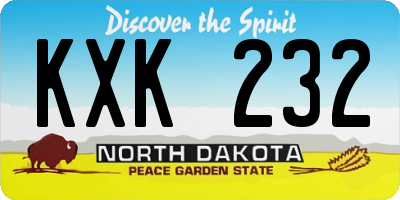 ND license plate KXK232
