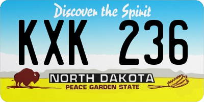 ND license plate KXK236
