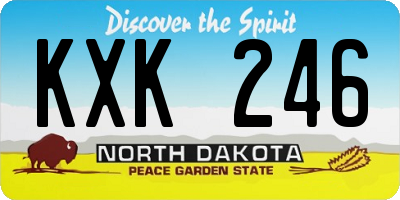 ND license plate KXK246
