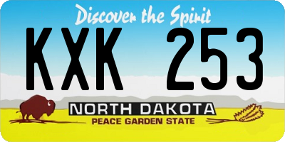 ND license plate KXK253