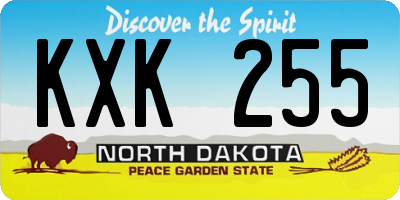 ND license plate KXK255