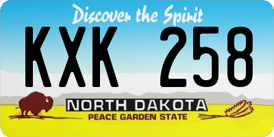 ND license plate KXK258