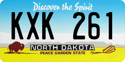 ND license plate KXK261
