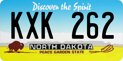 ND license plate KXK262