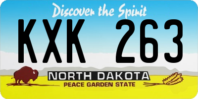 ND license plate KXK263