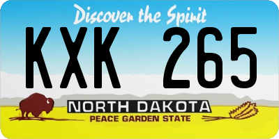 ND license plate KXK265