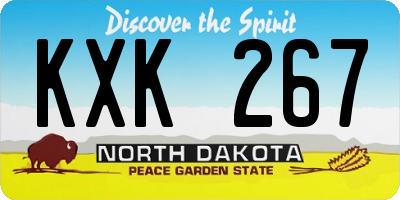 ND license plate KXK267