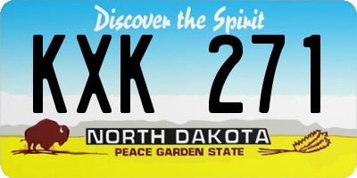 ND license plate KXK271