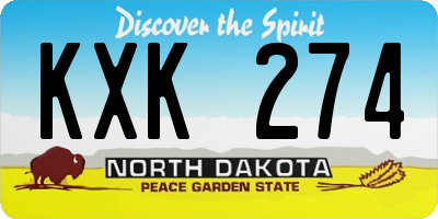 ND license plate KXK274