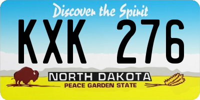 ND license plate KXK276