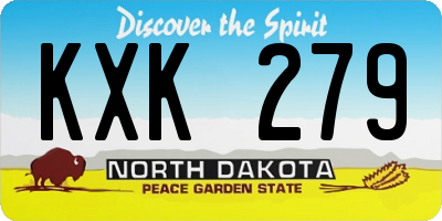 ND license plate KXK279
