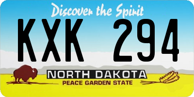 ND license plate KXK294