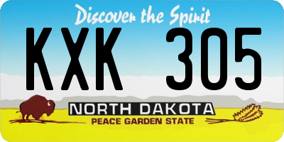 ND license plate KXK305