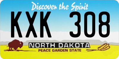 ND license plate KXK308