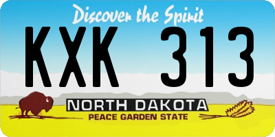 ND license plate KXK313