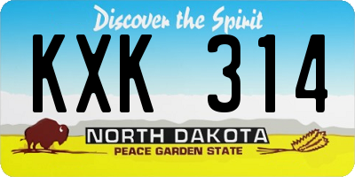 ND license plate KXK314