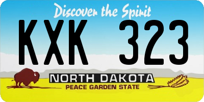 ND license plate KXK323