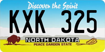 ND license plate KXK325