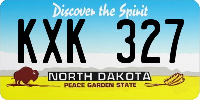 ND license plate KXK327