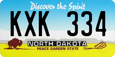 ND license plate KXK334