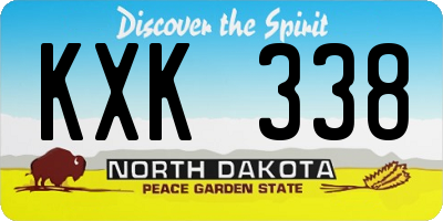 ND license plate KXK338