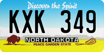 ND license plate KXK349