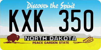 ND license plate KXK350